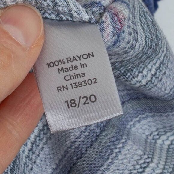 Avenue Womens Striped Kaftan Top Size 18/20 Blue Tassels Lagenlook Southwestern - Picture 6 of 10